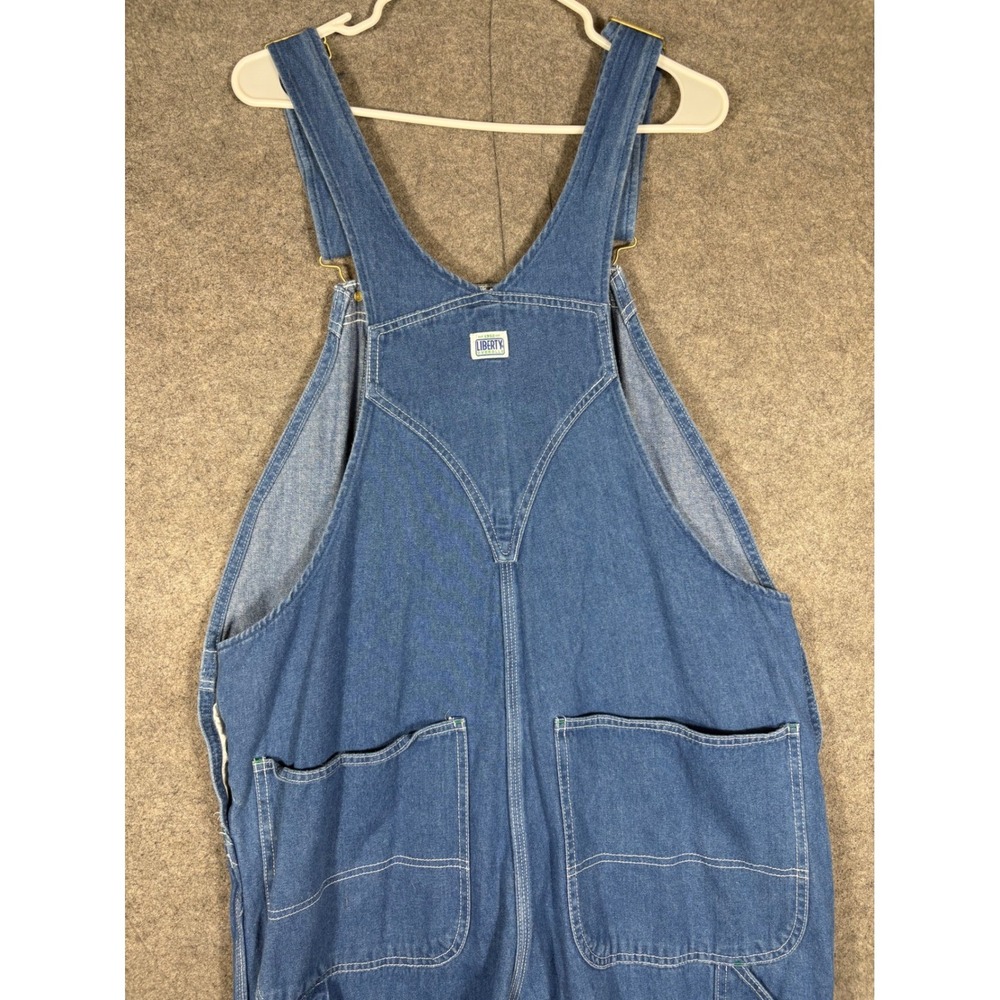 Liberty Overalls Mens 38x30 Blue Denim Bib Workwear Z400003 Medium Wash - Picture 8 of 9